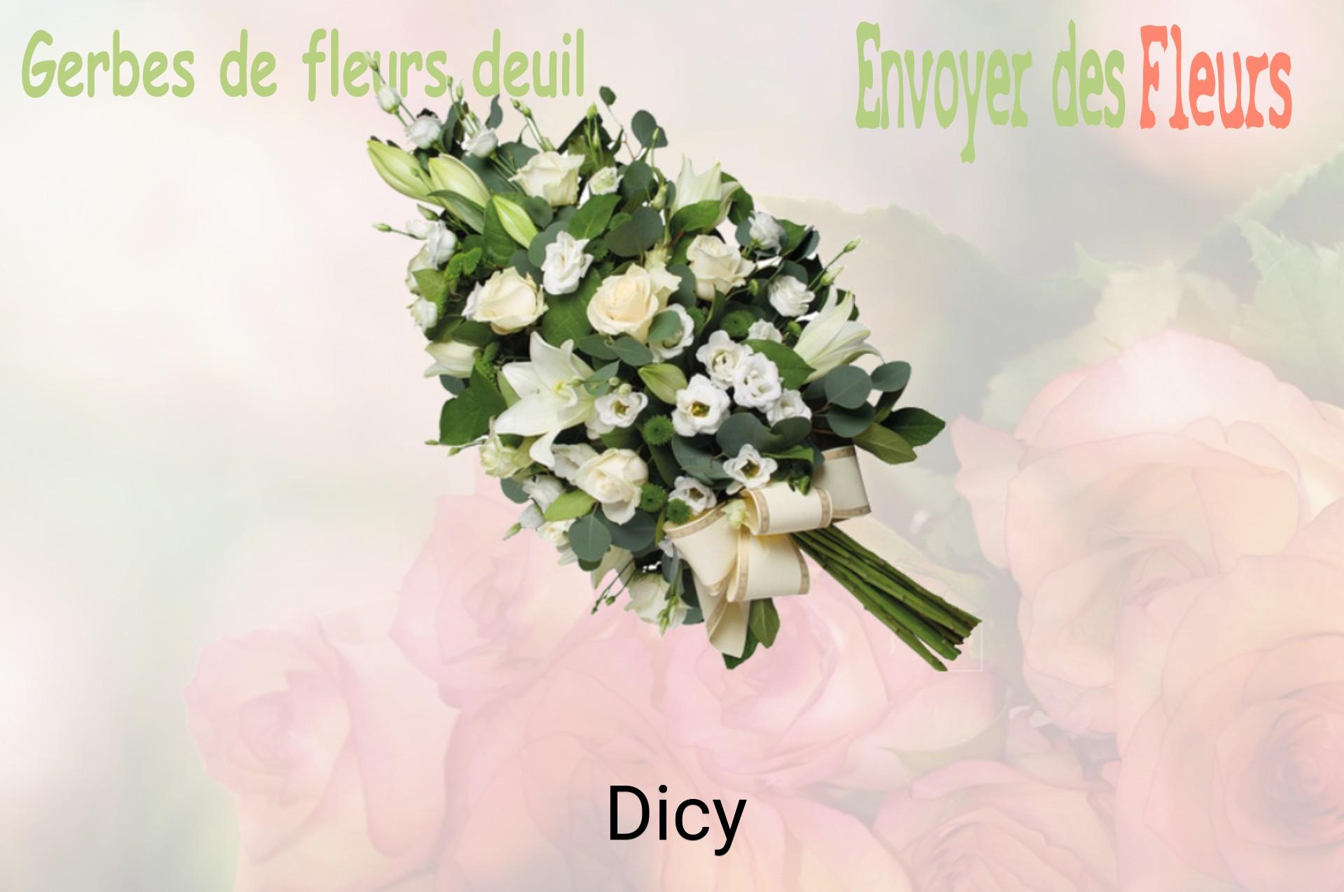 Gerbe de fleurs de deuil livrée à Dicy